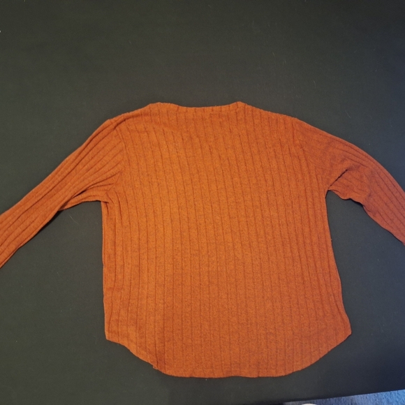 Women's Ribbed Sweater - Rust - Picture 2 of 3